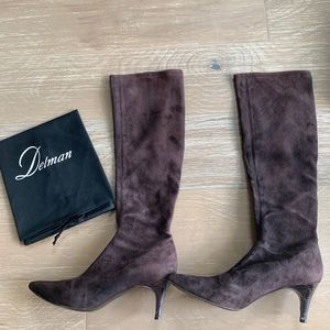 𝅺Delman New York, Suede Knee High Boots, US size 10